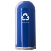 WITT Metal Open Top Dome Indoor Recycling Receptacle - 15 gallon, Blue